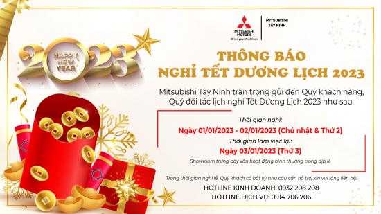 THÔNG BÁO NGHỈ LỄ TẾT DƯƠNG LỊCH 2023