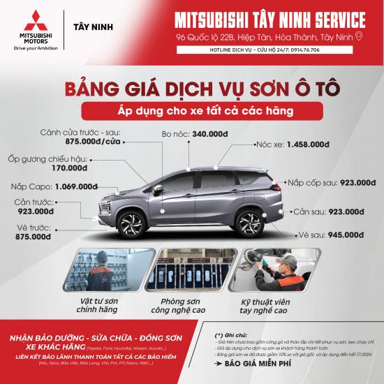 BẢNG GIÁ SƠN XE Ô TÔ TẠI MITSUBISHI TÂY NINH