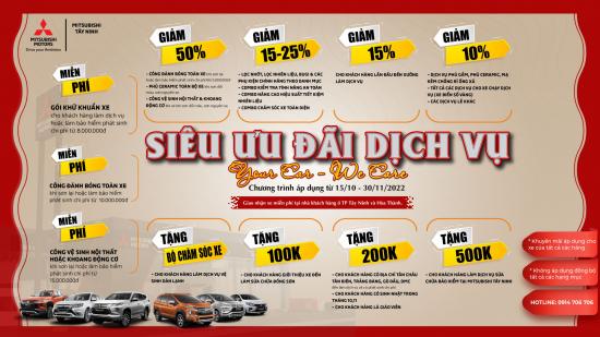 SIÊU ƯU ĐÃI DỊCH VỤ TỪ MITSUBISHI TÂY NINH