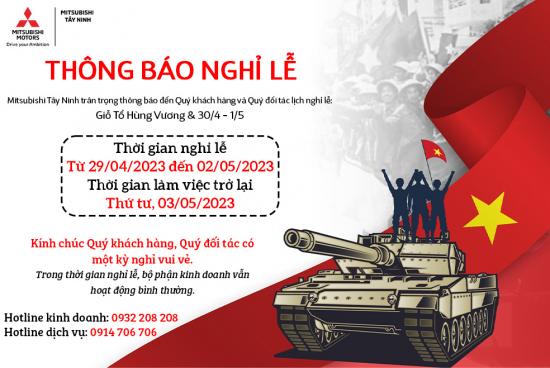 THÔNG BÁO LỊCH NGHỈ LỄ GIỖ TỔ HÙNG VƯƠNG, GIẢI PHÓNG MIỀN NAM & QUỐC TẾ LAO ĐỘNG