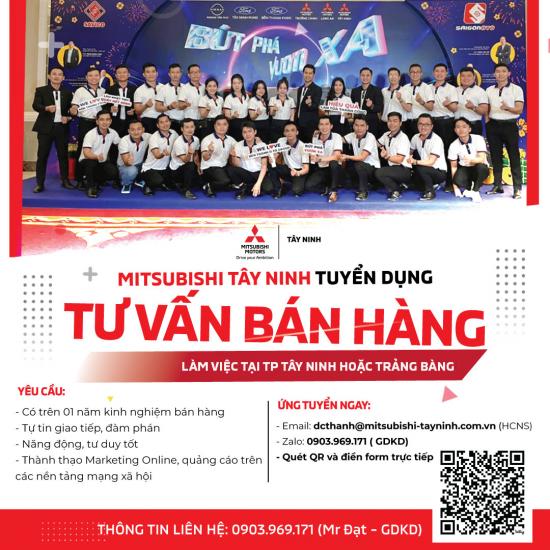 MITSUBISHI TÂY NINH TUYỂN DỤNG NHÂN VIÊN TƯ VẤN BÁN HÀNG