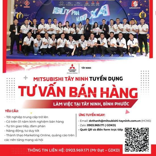 MITSUBISHI TÂY NINH TUYỂN DỤNG 10 TƯ VẤN BÁN HÀNG